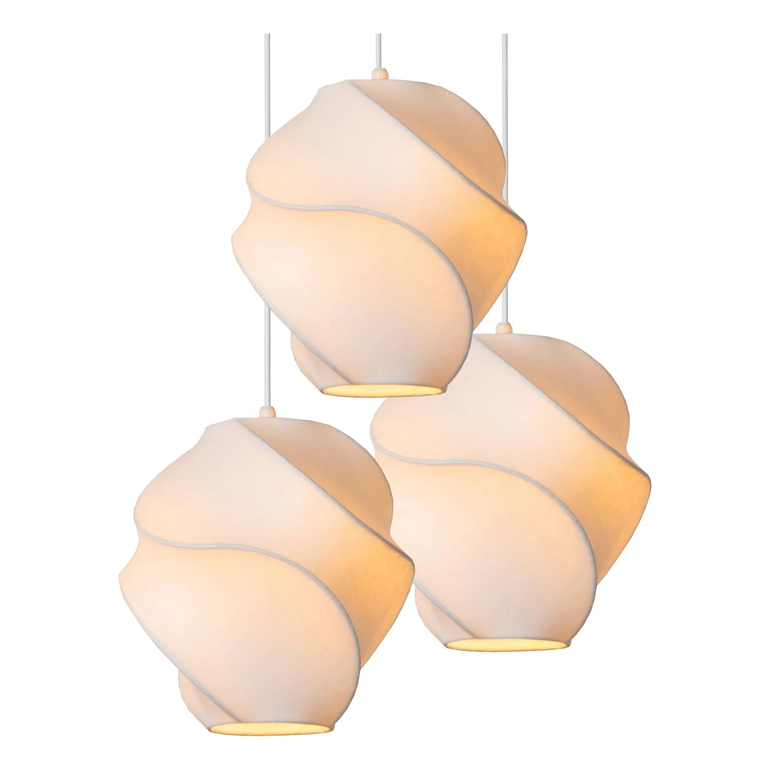 Lucide LA VAGUE - Zu00e1vesnu00e9 svetlo - u00d8 51 cm - 3xE27 - biela - Essential