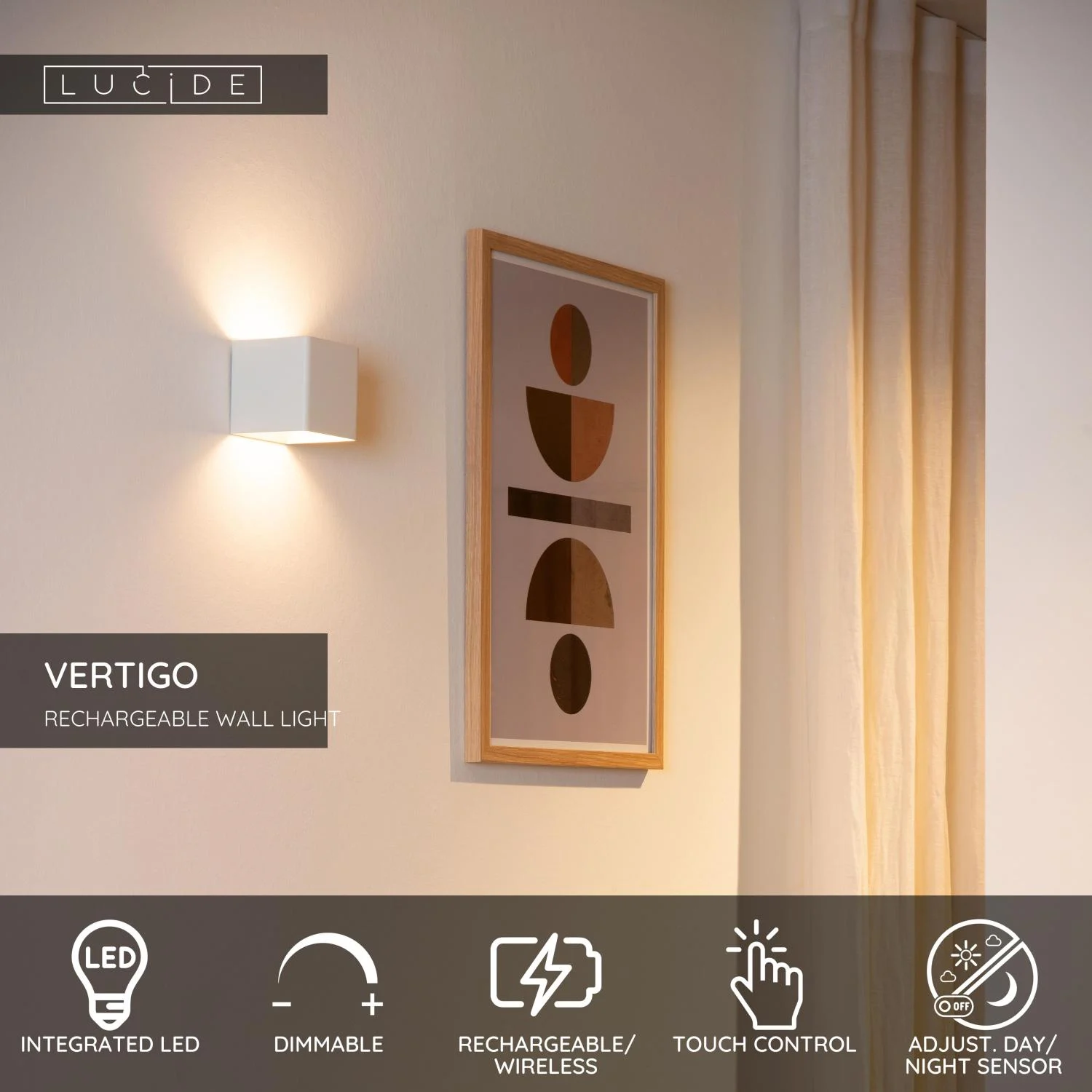 Lucide VERTIGO - Nabu00edjateu013enu00e9 nu00e1stennu00e9 svetlo do interiu00e9ru/exteriu00e9ru - batu00e9riovu00fd balu00edk - LED tlmenu00fd. - 1x6W 2700K - IP54 - pohybovu00fd senzor - magneticku00fd - biely