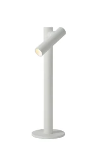 Lucide ANTRIM - Nabu00edjateu013enu00e1 stolnu00e1 lampa vnu00fatornu00e1/vonkaju0161ia - batu00e9riovu00fd balu00edk - LED tlmenu00fd. - 1x2,2W 2700K - IP54 - s bezdru00f4tovou nabu00edjacou podlou017ekou - biela