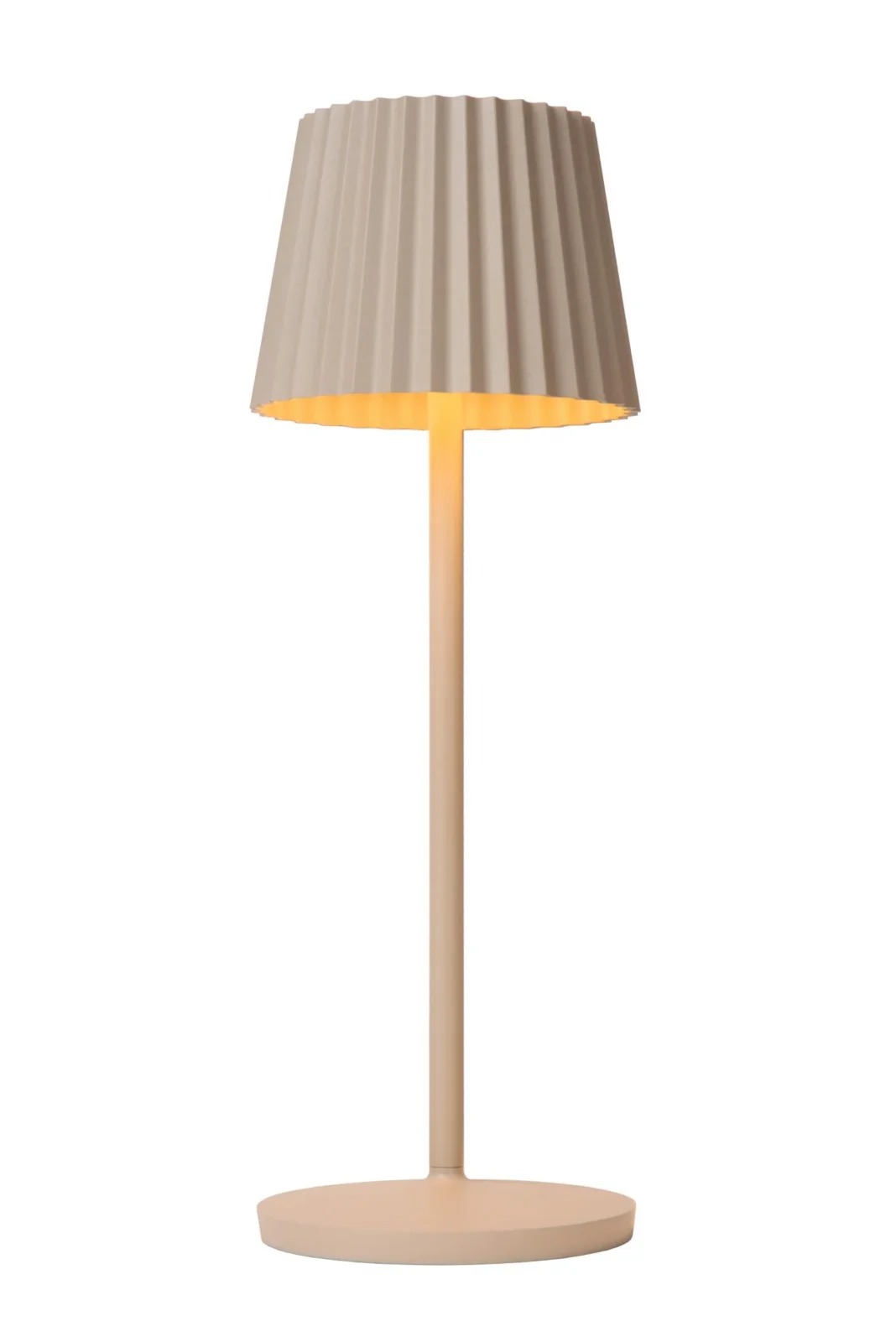 Lucide JUSTINE - Nabu00edjateu013enu00e1 stolnu00e1 lampa do interiu00e9ru/exteriu00e9ru - batu00e9riovu00fd balu00edk - LED tlmenu00fd. - 1x2W 2700K - IP54 - s bezdru00f4tovou nabu00edjacou podlou017ekou - kru00e9movu00e1