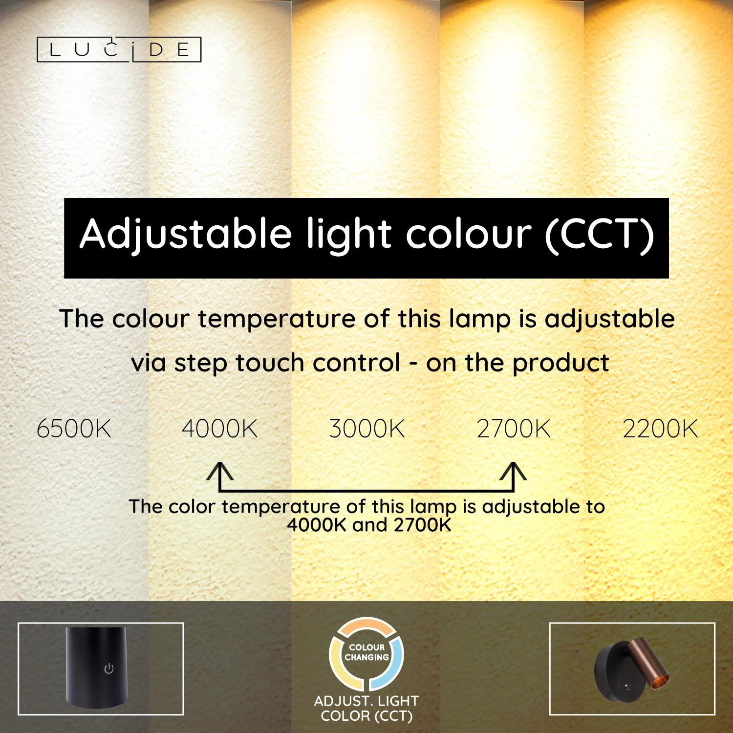 Lucide TONI - Nabu00edjateu013enu00fd nu00e1stennu00fd reflektor / nu00e1stennu00e9 svetlo - batu00e9riovu00fd balu00edk - 8,1 cm - LED tlmenu00fd - CCT - 1x2W 2700K/4000K - pohybovu00fd senzor (deaktivovateu013enu00fd) - magneticku00fd - ku00e1va