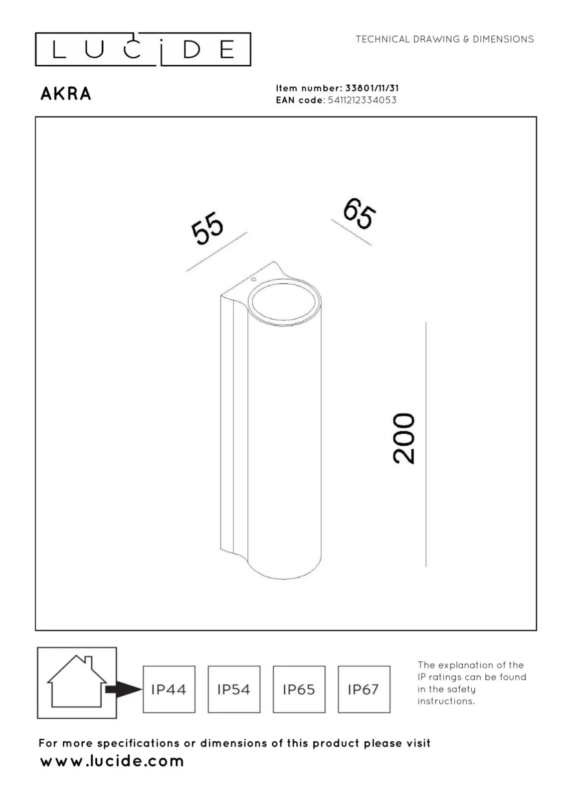 Lucide AKRA - Nu00e1stennu00e9 svetlo vnu00fatornu00e9/vonkaju0161ie - LED - 2x6,5W 2700K - IP54 - biela
