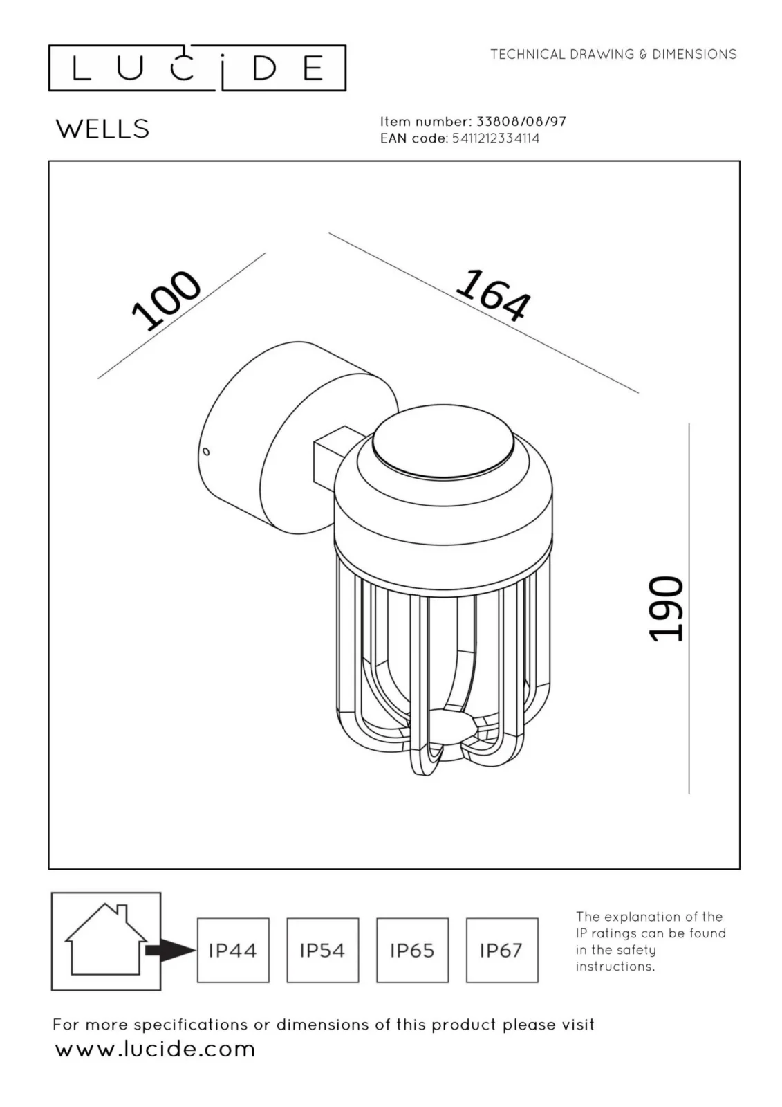 Lucide WELLS - Nu00e1stennu00e9 svetlo vnu00fatornu00e9/vonkaju0161ie - u00d8 10 cm - LED - 1x8W 2700K - IP54 - Hrdzavu00e1 hnedu00e1 | Essential