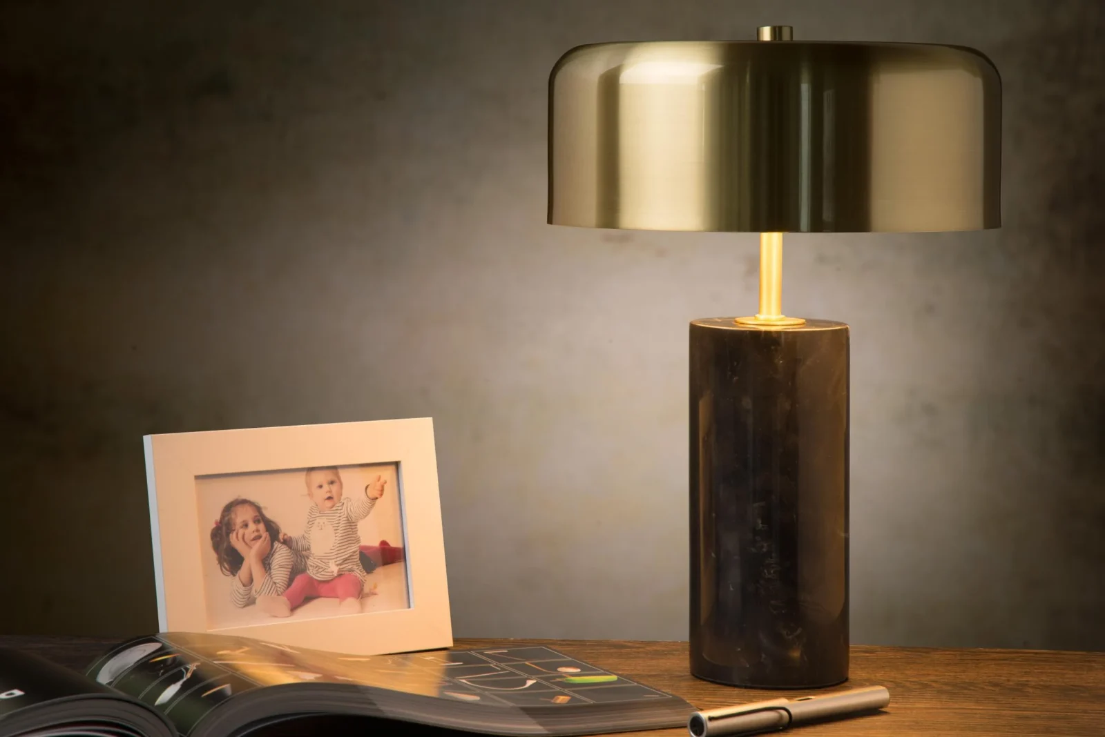 Lucide MIRASOL - stolnu00e1 lampa - u00d8 25 cm - 3xG9 - u010dierna
