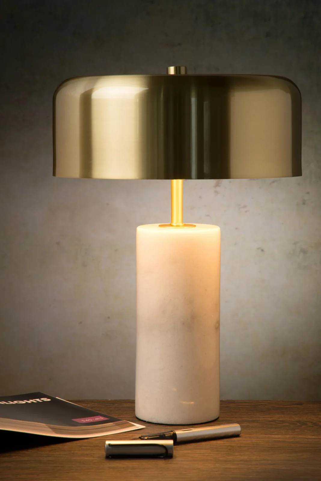 Lucide MIRASOL - Stolnu00e1 lampa - u00d8 25 cm - 3xG9 - biela