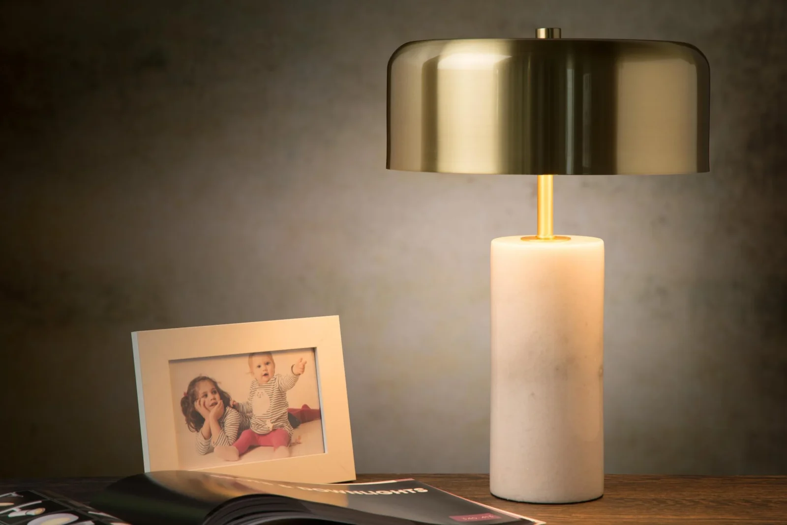 Lucide MIRASOL - Stolnu00e1 lampa - u00d8 25 cm - 3xG9 - biela