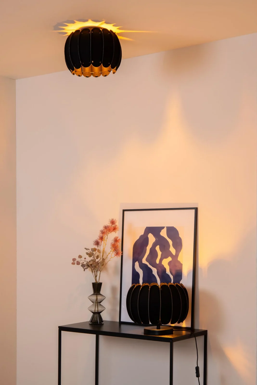 Lucide SPENCER - Stolnu00e1 lampa - u00d8 30 cm - 1xE27 - u010dierna