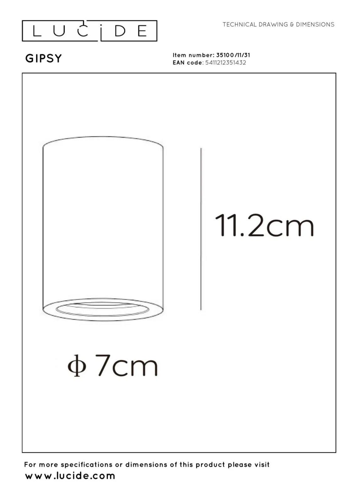 Lucide GIPSY - Stropnu00e9 reflektory - u00d8 7 cm - 1xGU10 - biela