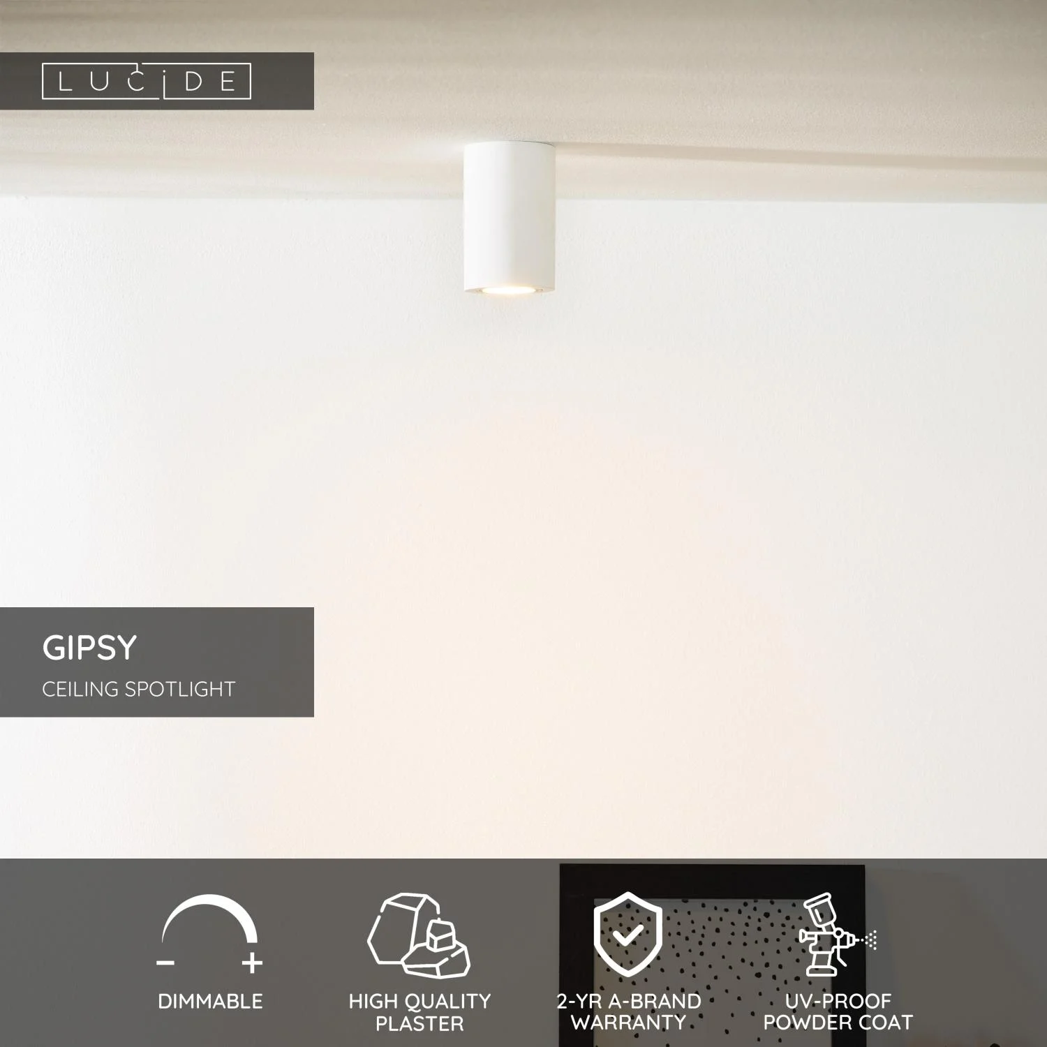 Lucide GIPSY - Stropnu00e9 reflektory - u00d8 7 cm - 1xGU10 - biela