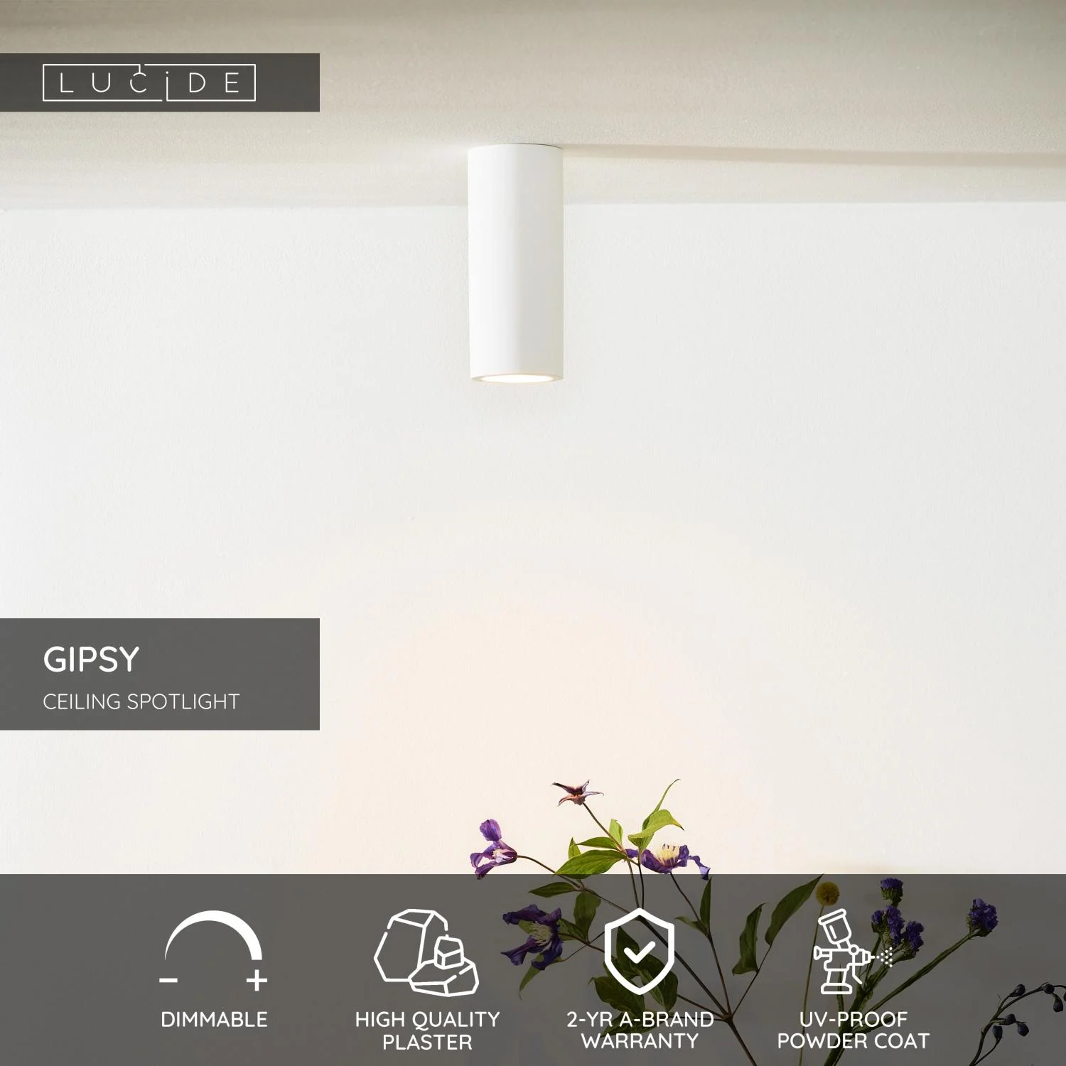 Lucide GIPSY - Stropnu00e9 reflektory - u00d8 7 cm - 1xGU10 - biela