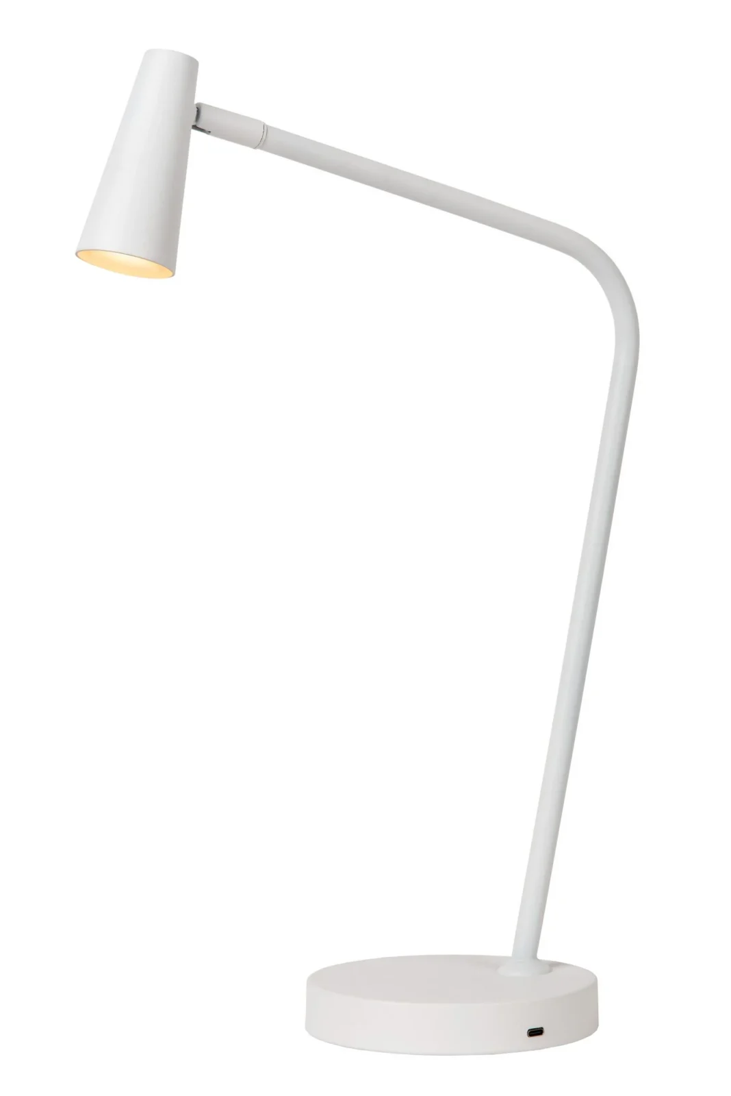 Lucide STIRLING - Nabu00edjateu013enu00e1 stolnu00e1 lampa - Batu00e9riovu00fd balu00edk - LED 3 StepDim - 1x3W 2700K - biela