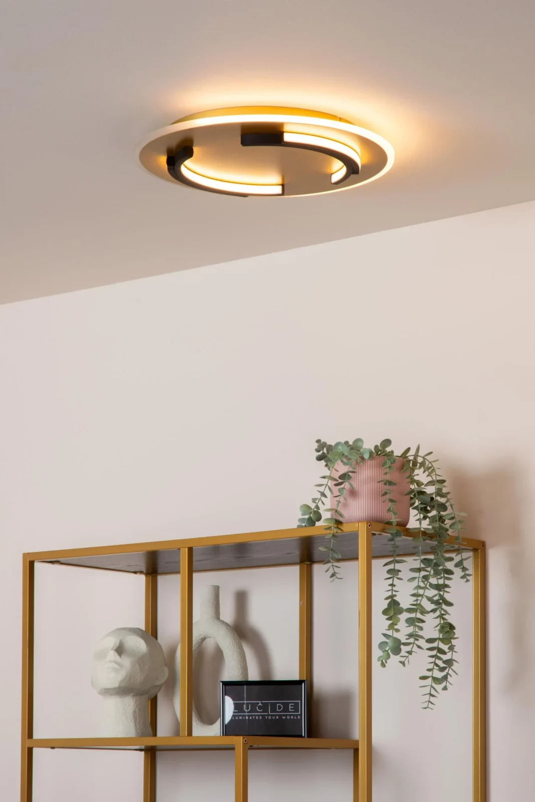 Lucide ANDREAS - Zapustenu00e9 stropnu00e9 svetlo - u00d8 39,6 cm - LED - 1x30W 2700K - Matt Gold / Brass