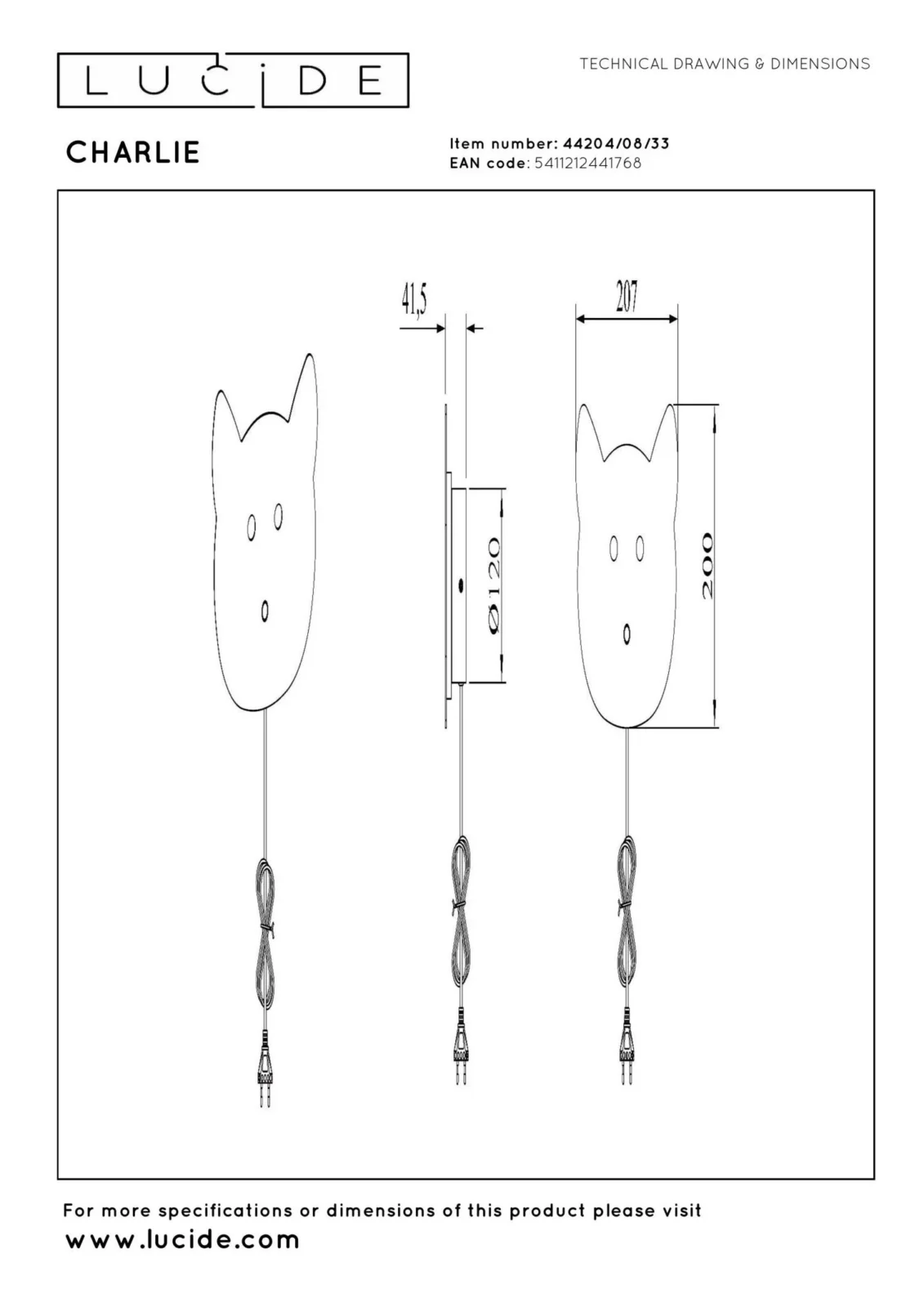 Lucide CHARLIE - Nu00e1stennu00e9 svetlo pre deti - LED tlmenu00e9. - 1x7W 2700K - zelenu00e9