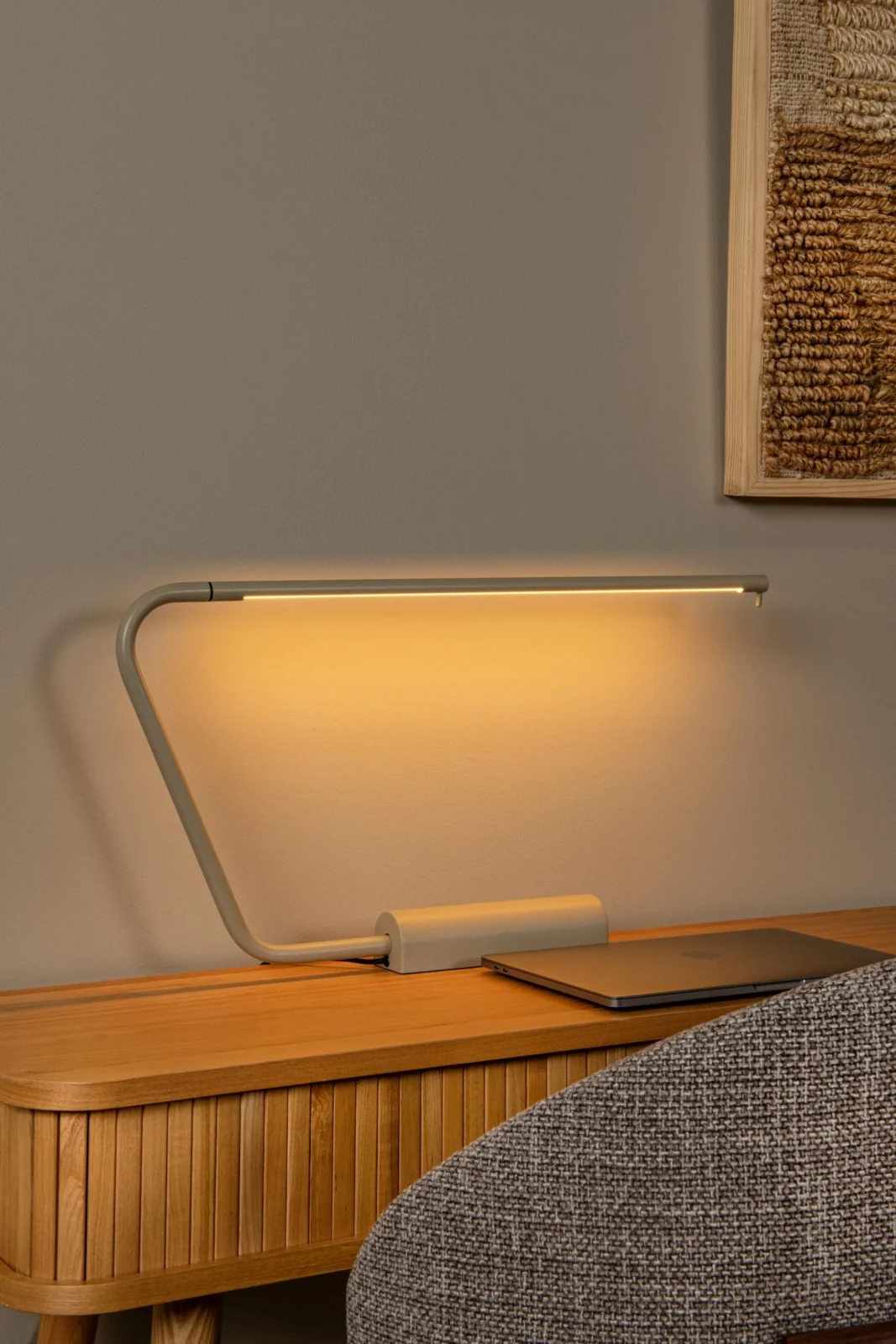 Lucide MADISON - Stolnu00e1 lampa - LED tlmenu00e1. - 1x6,5W 2700K - Taupe