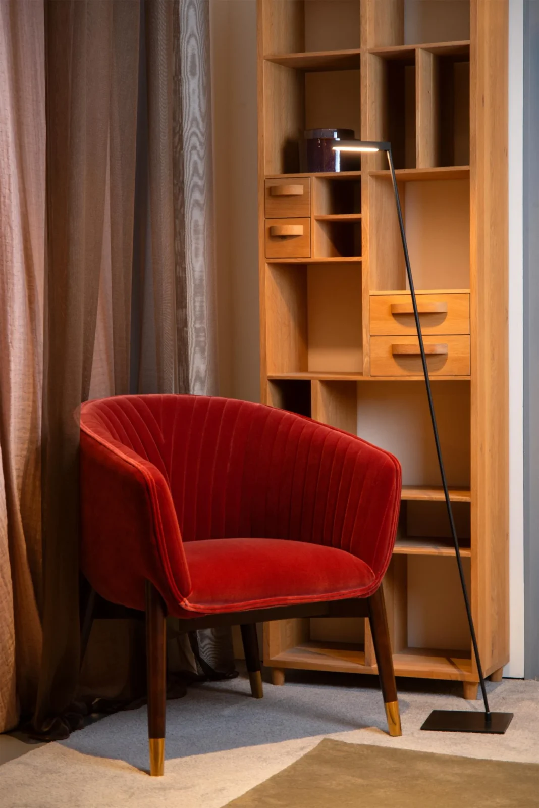 Lucide LAVALE - Lampa na u010du00edtanie na podlahe - LED stmievanu00e1. - 1x3W 2700K - u010dierna