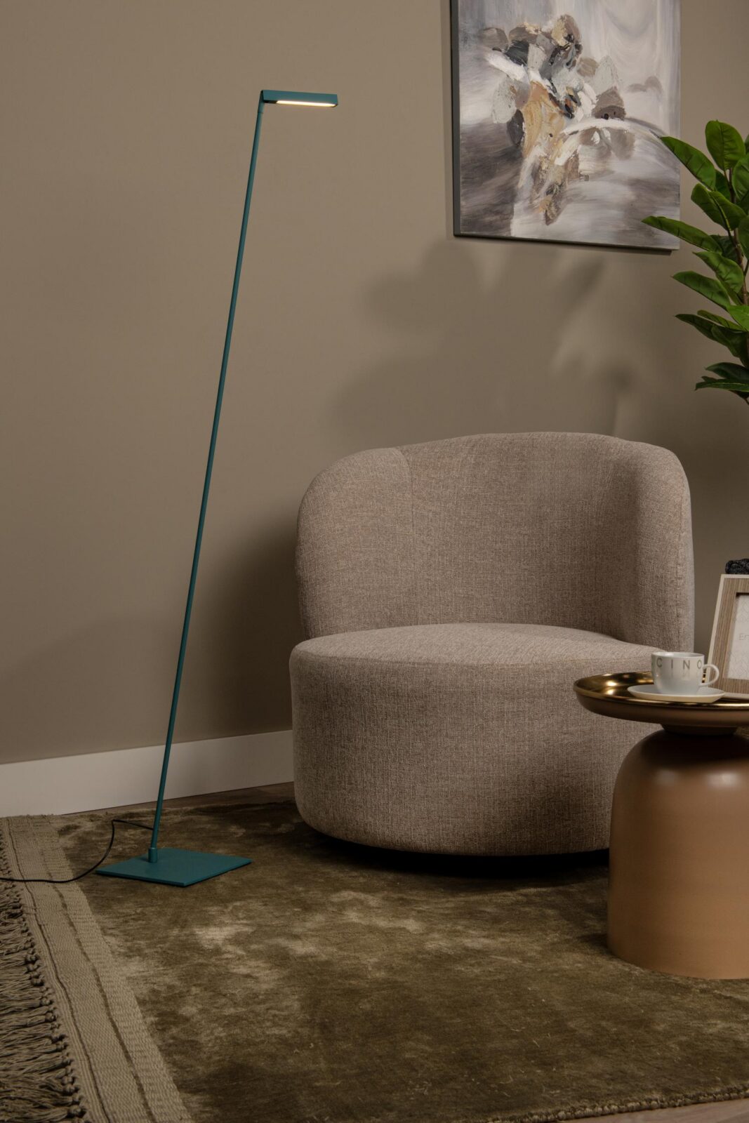 Lucide LAVALE - Podlahovu00e1 u010du00edtacia lampa - LED tlmenu00e1. - 1x3W 2700K - tyrkysovu00e1