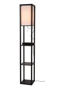Lucide MENNO - Stojaca lampa - 1xE27 - S bezdru00f4tovou nabu00edjau010dkou - u010dierna