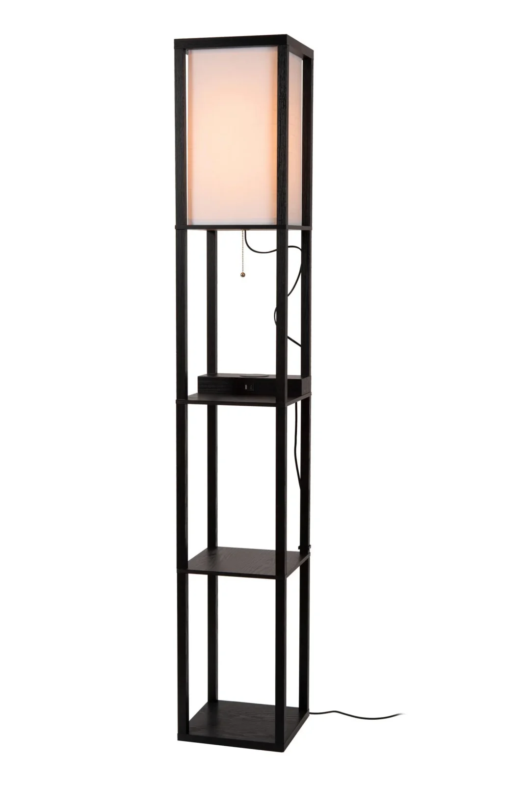 Lucide MENNO - Stojaca lampa - 1xE27 - S bezdru00f4tovou nabu00edjau010dkou - u010dierna