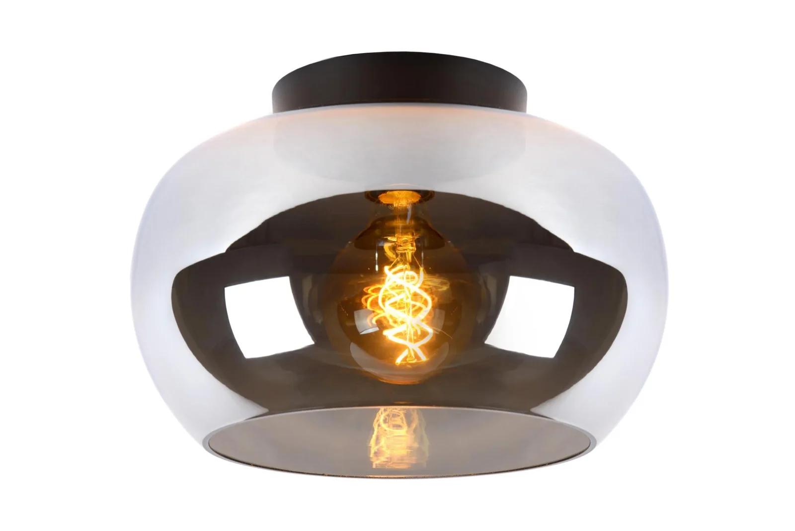 Lucide JUDI - Zapustenu00e9 stropnu00e9 svetlo - u00d8 30,5 cm - 1xE27 - Smoke Grey
