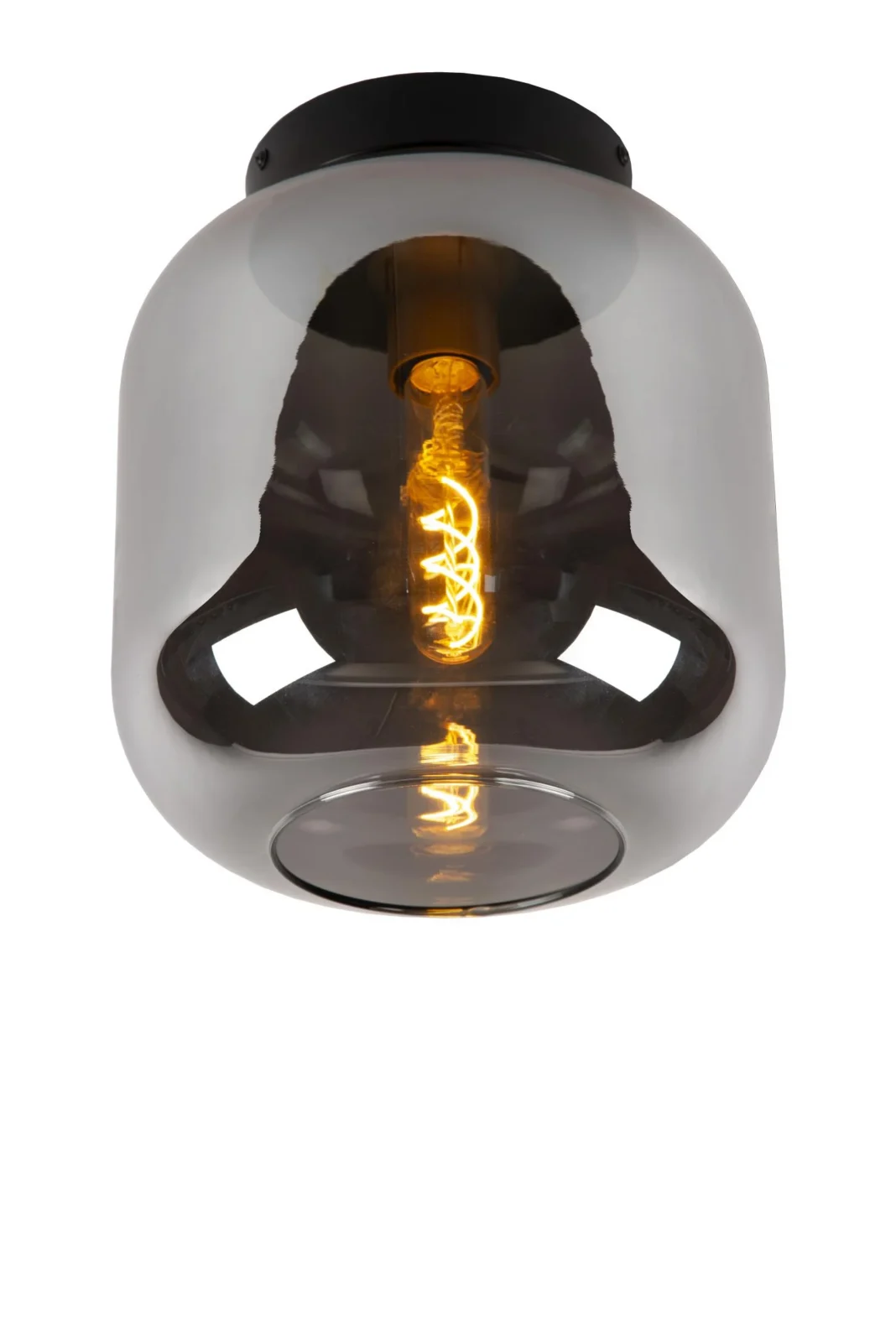 Lucide JOANET - Zapustenu00e9 stropnu00e9 svetlo - u00d8 25 cm - 1xE27 - Smoke Grey