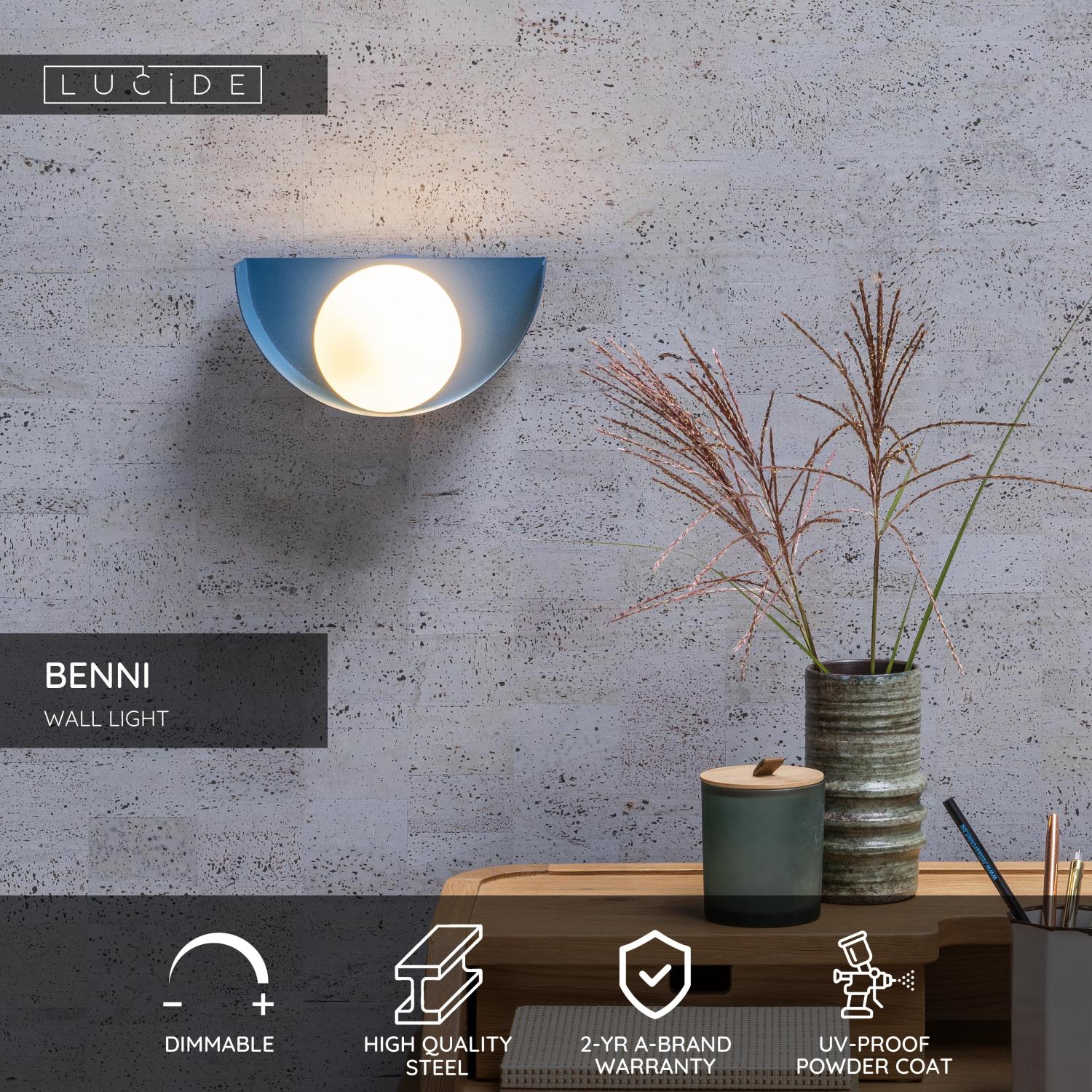 Lucide BENNI - Nu00e1stennu00e9 svetlo - 1xG9 - Modru00e9