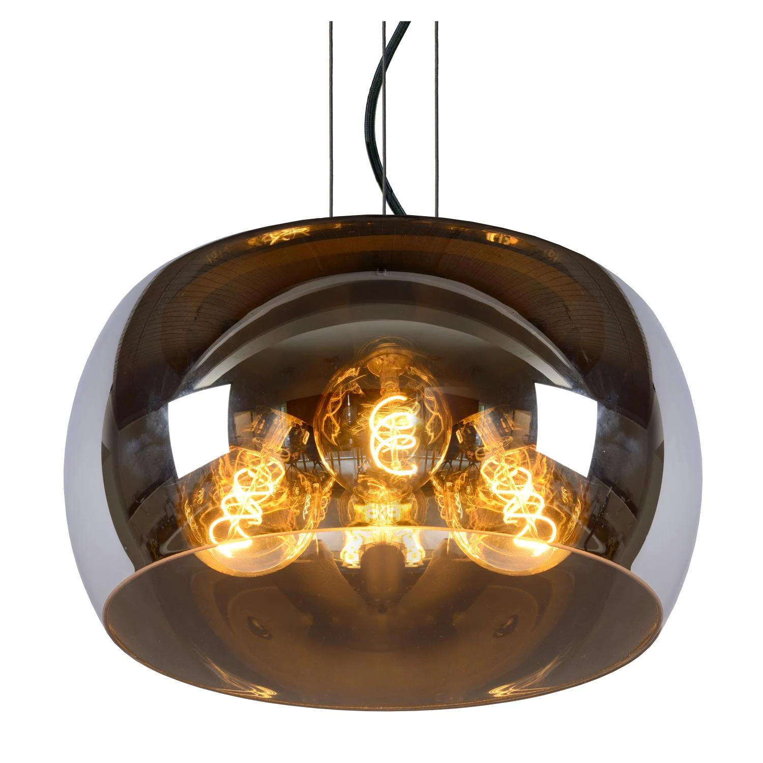 Lucide OLIVIA - Zu00e1vesnu00e9 svetlo - u00d8 40 cm - 3xE27 - Smoke Grey
