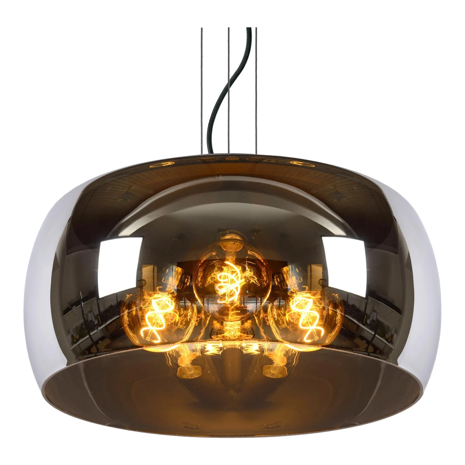 Lucide OLIVIA - Zu00e1vesnu00e9 svetlo - u00d8 50 cm - 3xE27 - Smoke Grey