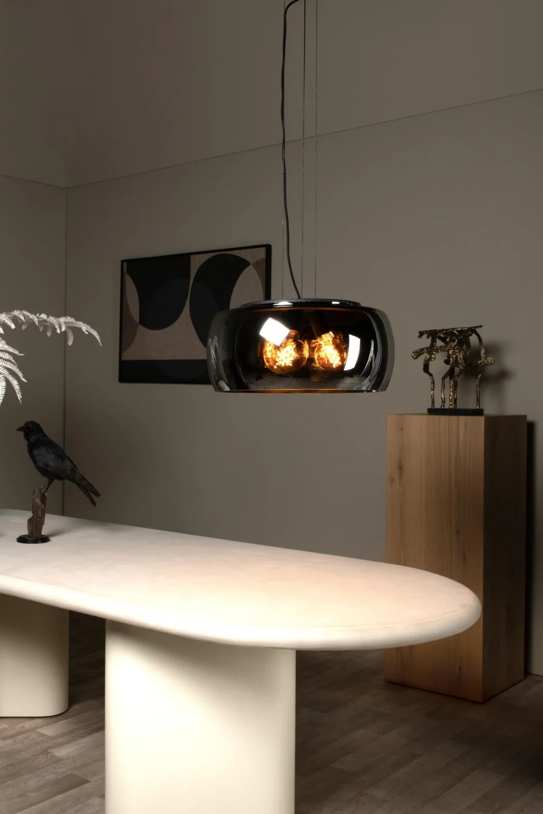 Lucide OLIVIA - Zu00e1vesnu00e9 svetlo - u00d8 50 cm - 3xE27 - Smoke Grey