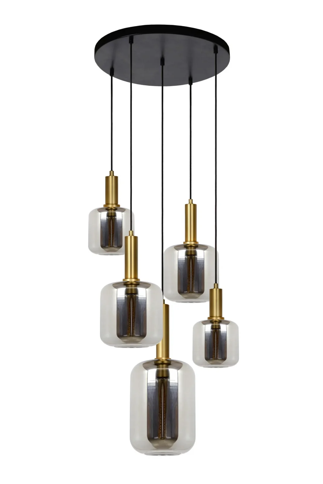 Lucide JOANET - Zu00e1vesnu00e9 svetlo - u00d8 66 cm - 5xE27 - Smoke Grey