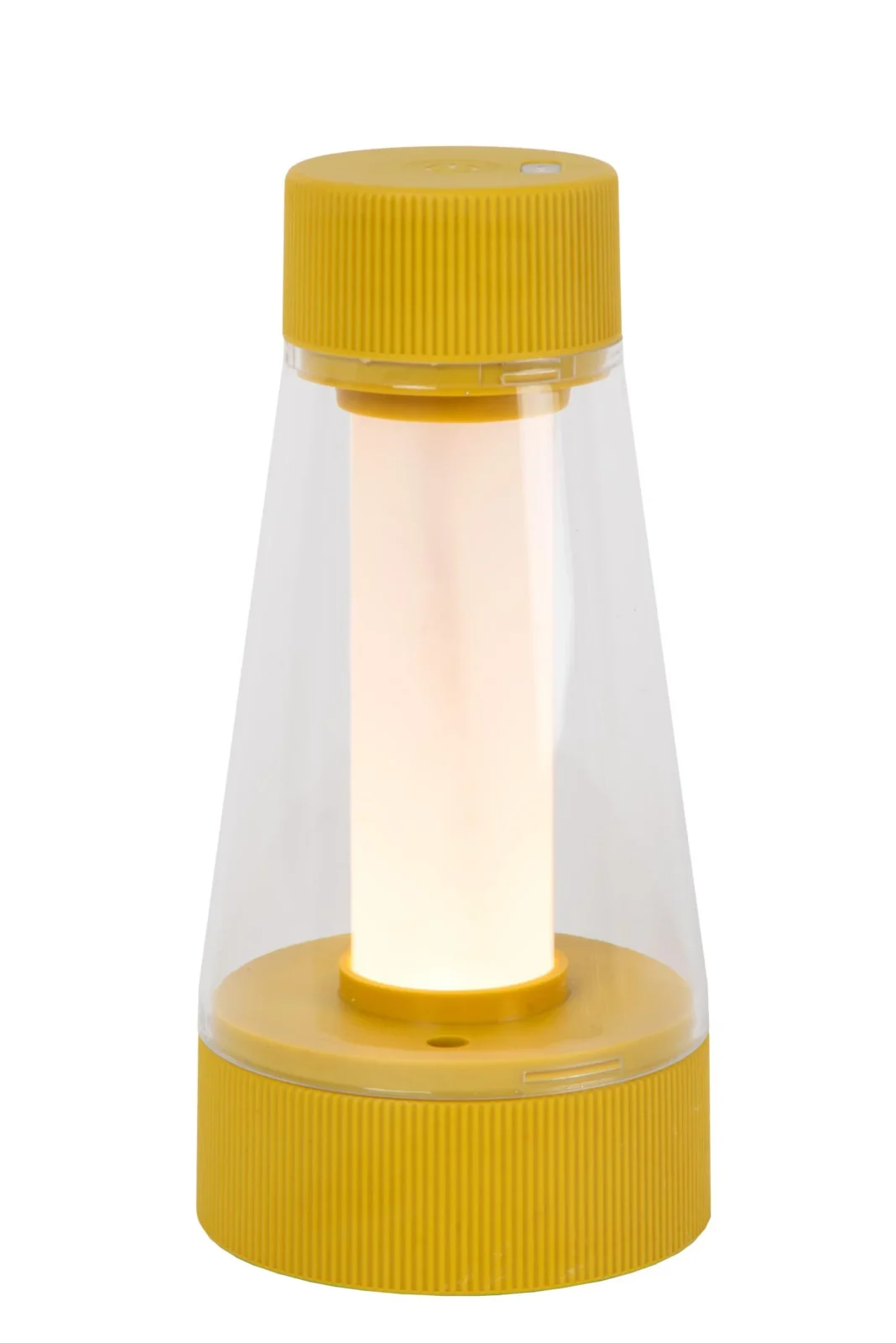 Lucide LORALI - Nabu00edjateu013enu00e1 stolnu00e1 lampa do interiu00e9ru/exteriu00e9ru - batu00e9riovu00fd balu00edk - u00d8 7,7 cm - LED tlmenu00e1 - 1x1,2W 2600K/3000K - IP44 - Okrovu00e1 u017eltu00e1