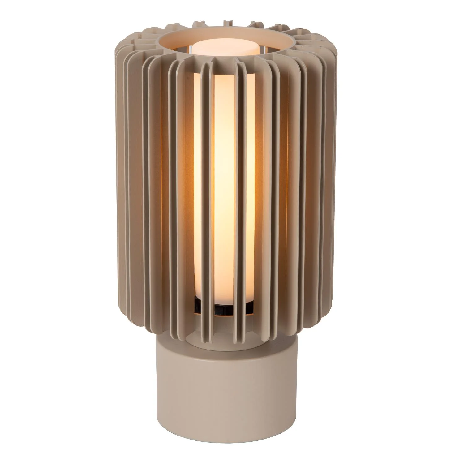 Lucide LAMBRES - Stolnu00e1 lampa - u00d8 15 cm - 1xE27 - Taupe