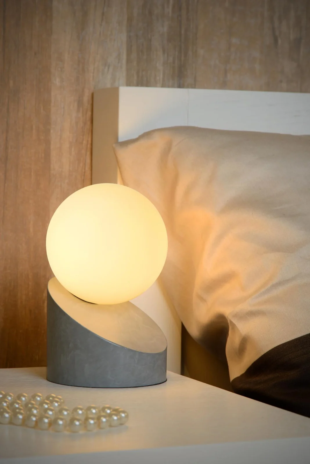 Lucide LEN - Stolnu00e1 lampa - u00d8 10 cm - 1xG9 - sivu00e1