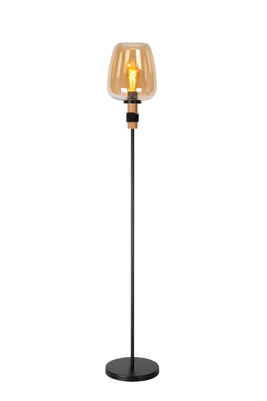 Lucide ILONA - Stojacia lampa - u00d8 34 cm - 1xE27 - jantu00e1r