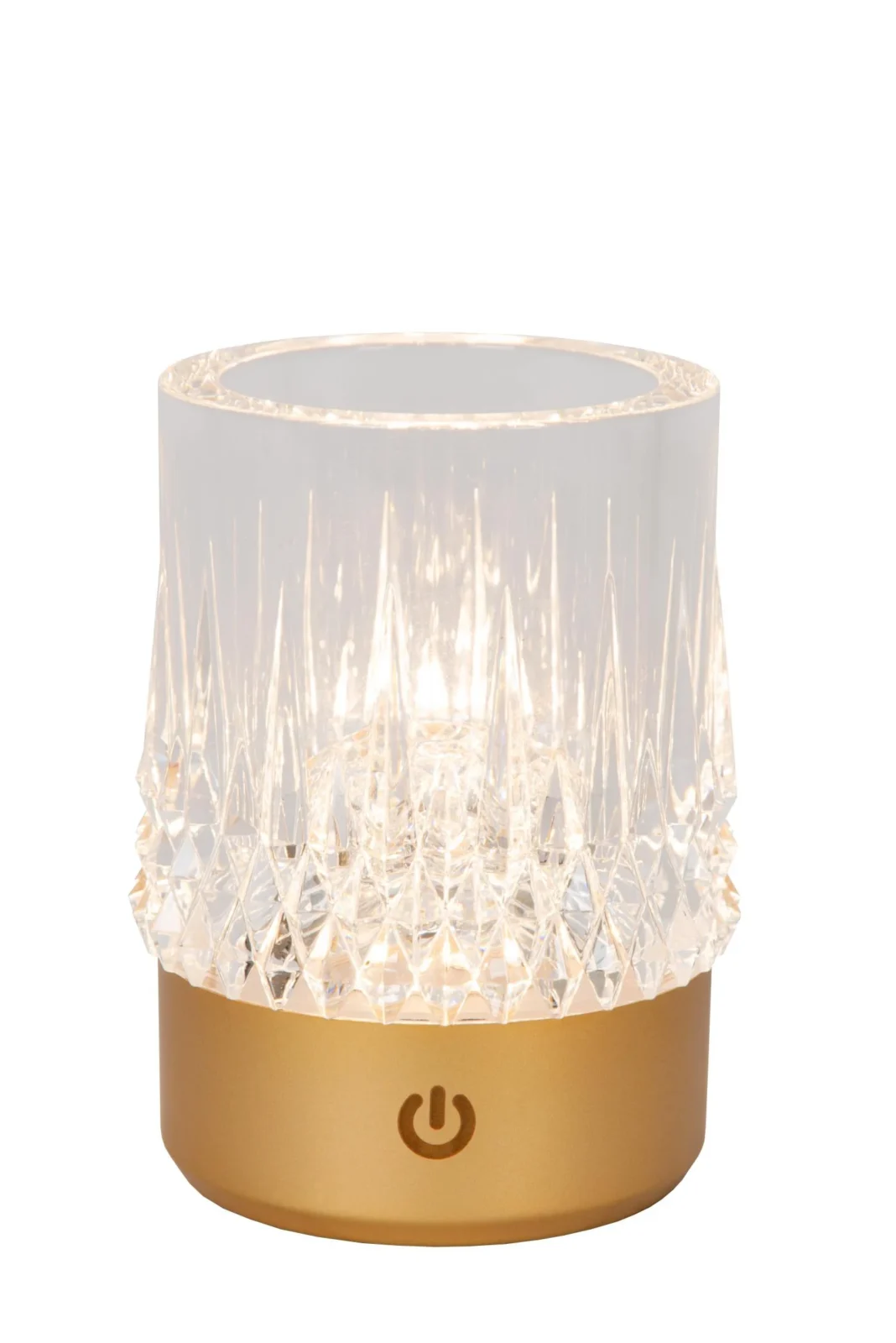 Lucide LILY - Nabu00edjateu013enu00e1 stolnu00e1 lampa - Batu00e9riovu00fd balu00edk - u00d8 8 cm - LED 3 StepDim - 1x3W 2700K/3000K - Matt Gold / Brass - Sada 3