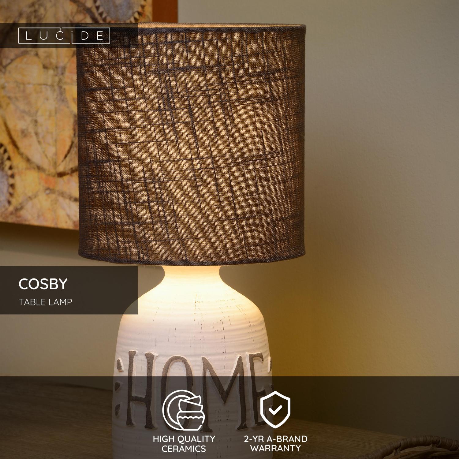 Lucide COSBY - Stolnu00e1 lampa - u00d8 16,5 cm - 1xE14 - biela
