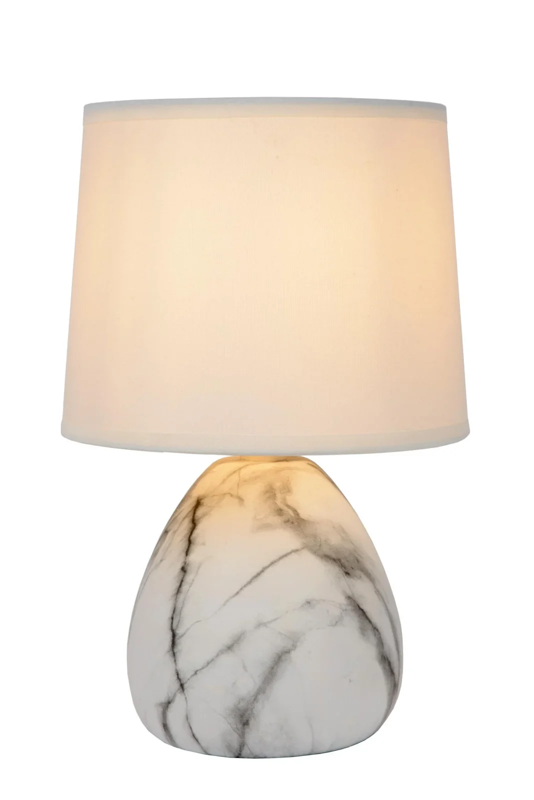 Lucide MARMO - Stolnu00e1 lampa - u00d8 16 cm - 1xE14 - biela