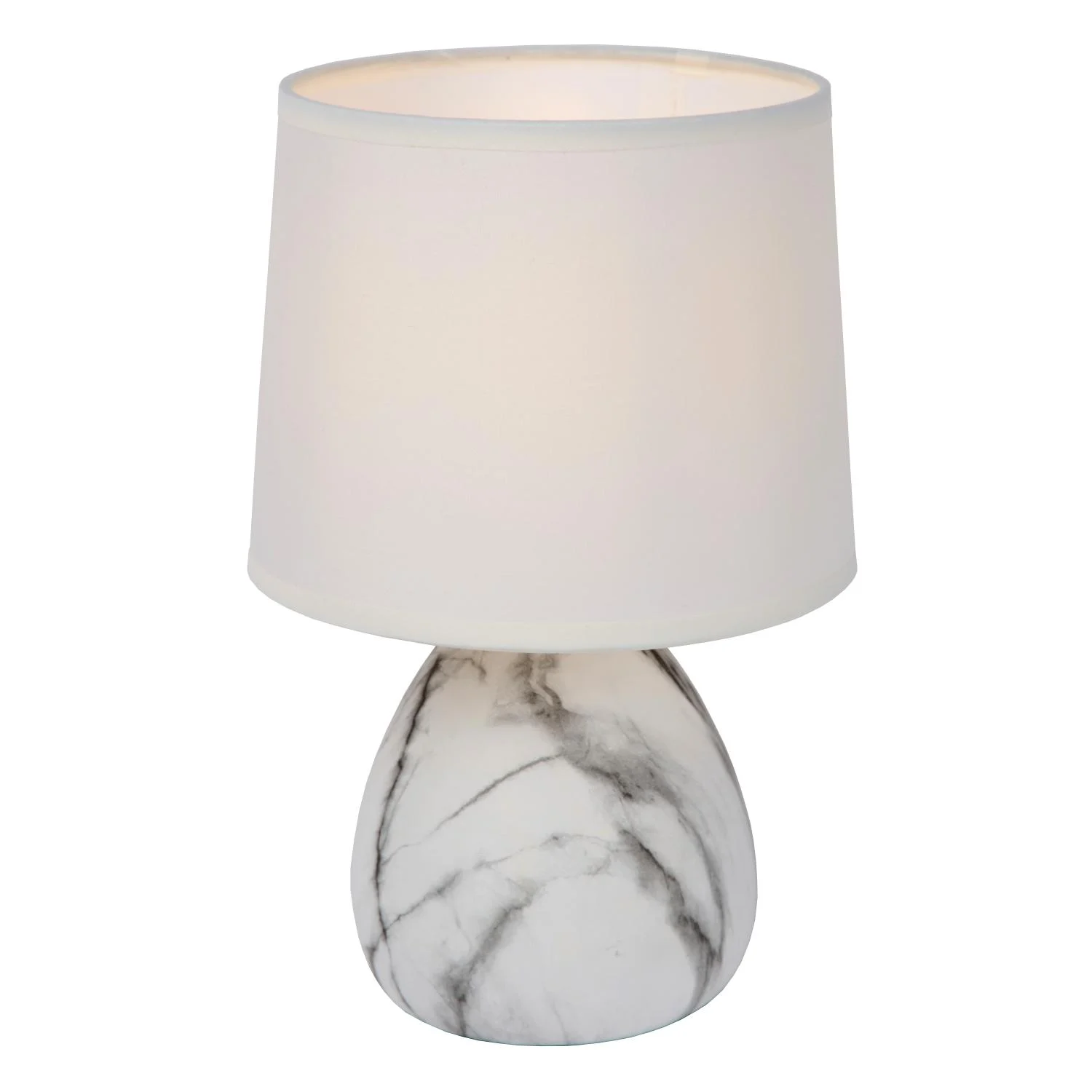 Lucide MARMO - Stolnu00e1 lampa - u00d8 16 cm - 1xE14 - biela