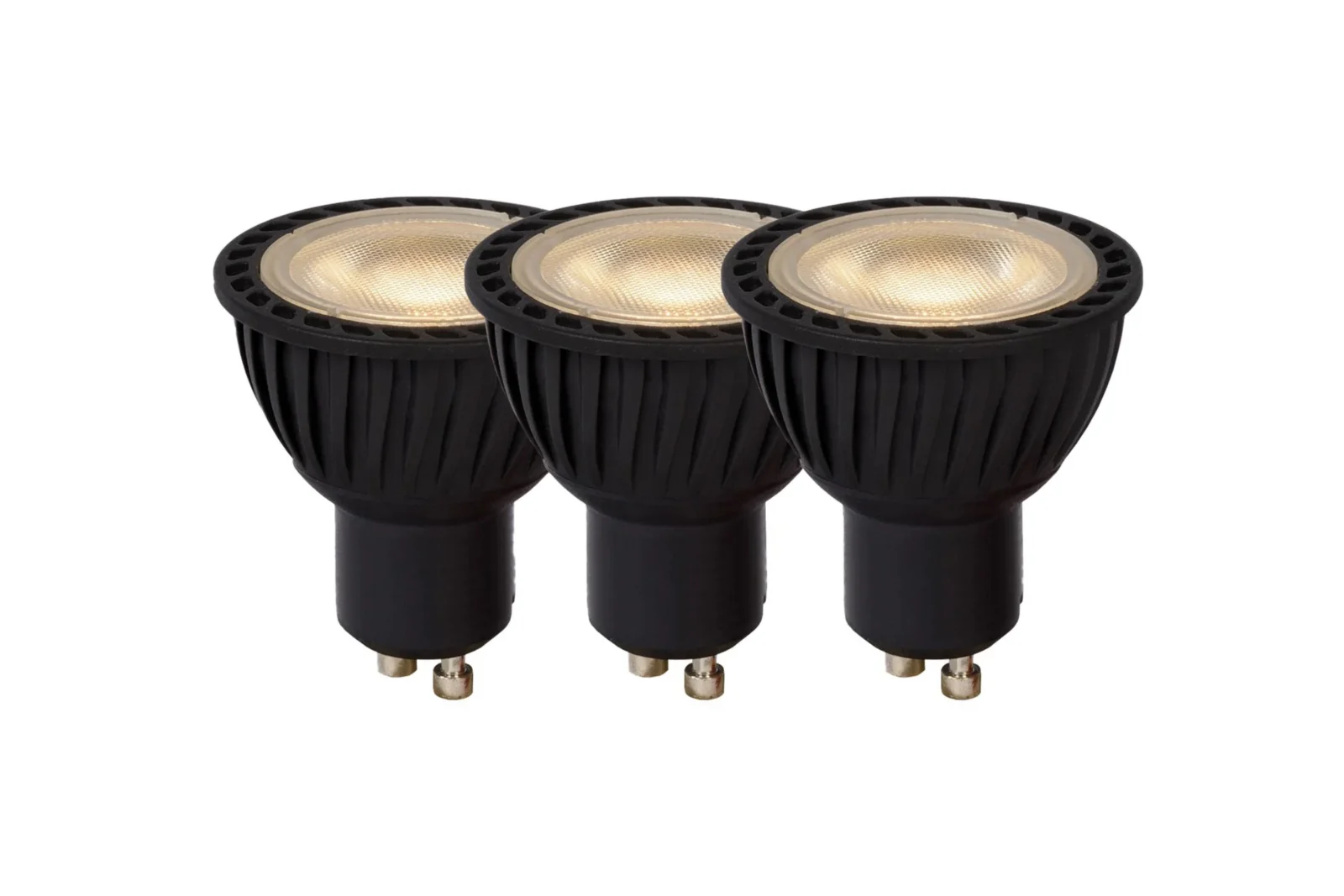 Lucide MR16 - LED u017eiarovka - u00d8 5 cm - LED stmievanu00e1. - GU10 - 3x5W 3000K - u010dierna - Sada 3