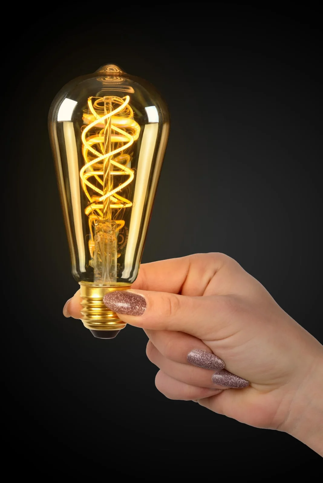 Lucide ST64 - u017diarovka s vlu00e1knom - u00d8 6,4 cm - LED tlmenu00e1. - E27 - 1x4,9W 2200K - jantu00e1rovu00e1