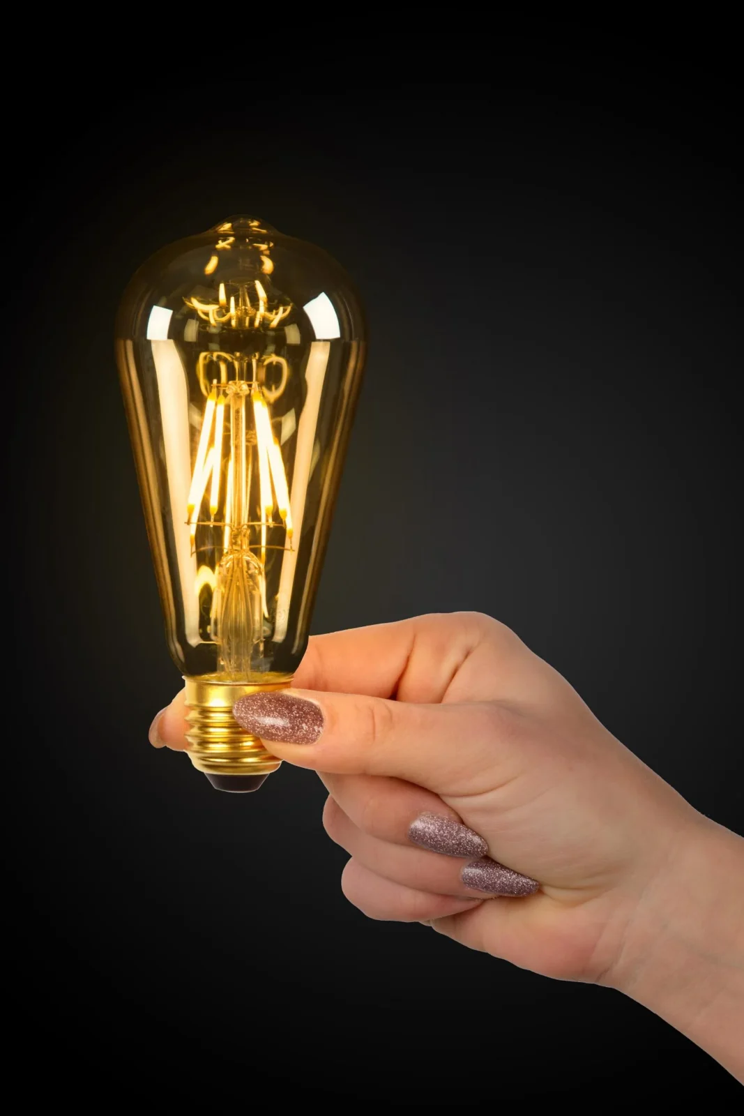 Lucide ST64 - u017diarovka s vlu00e1knom - u00d8 6,4 cm - LED tlmenu00e1. - E27 - 1x5W 2700K - jantu00e1rovu00e1