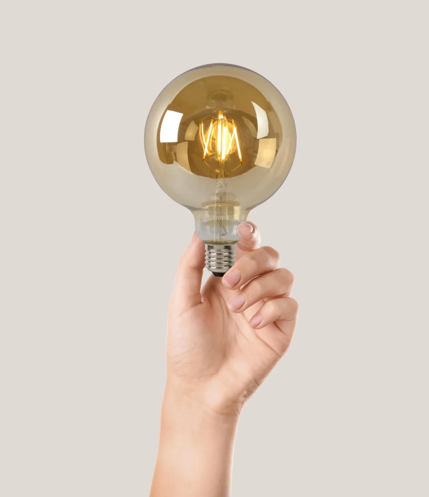 Lucide G125 - u017eiarovka s vlu00e1knom - u00d8 12,5 cm - LED tlmenu00e1. - E27 - 1x8W 2700K - jantu00e1rovu00e1