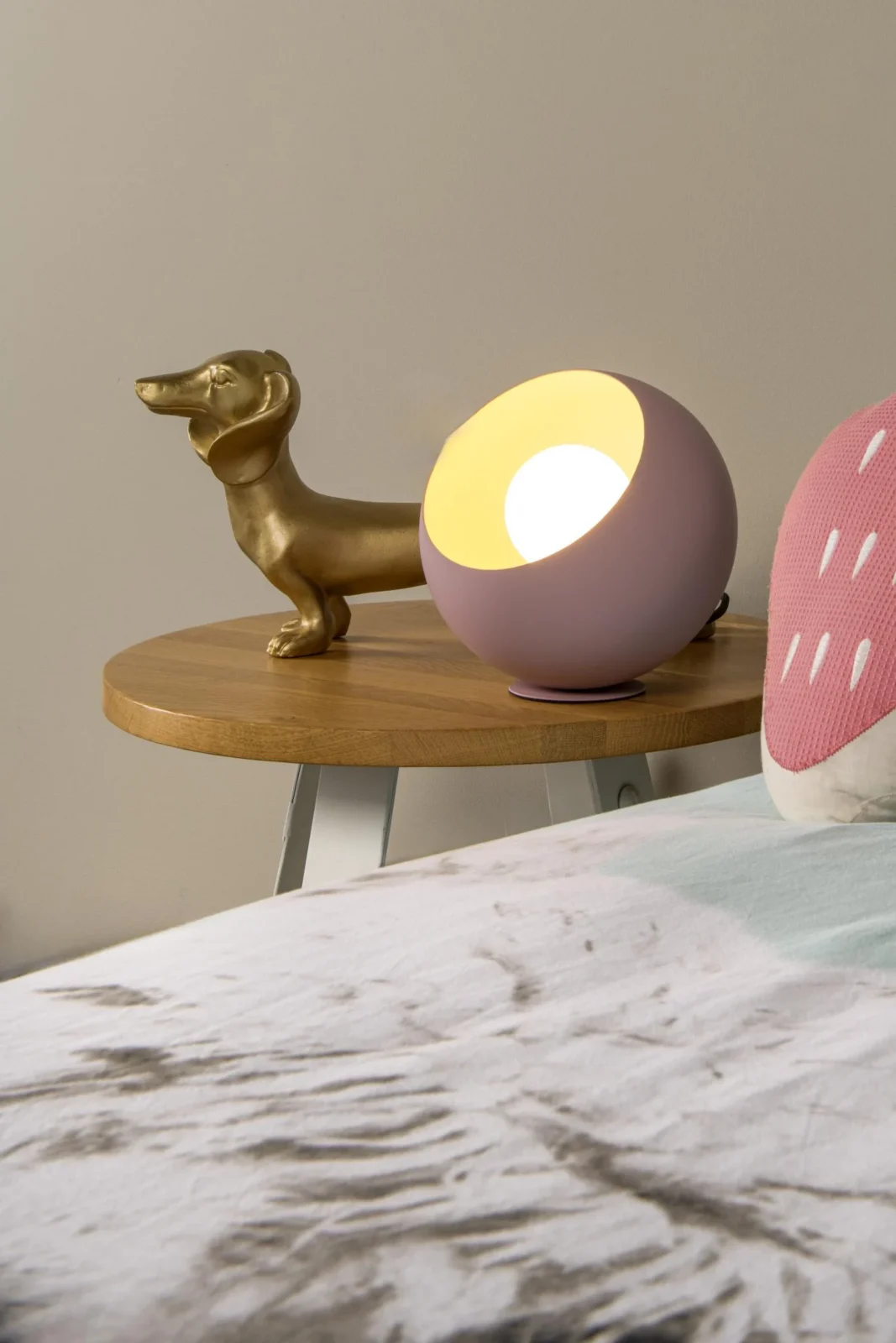 Lucide DOREDOS - Stolnu00e1 lampa - u00d8 20 cm - 1xE27 - Ruu017eovu00e1