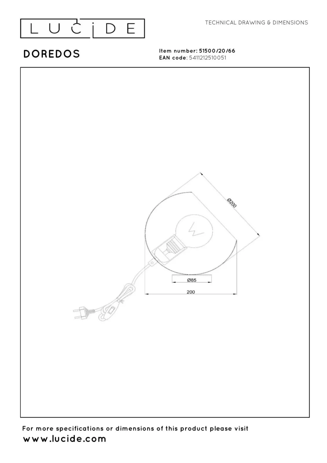 Lucide DOREDOS - Stolnu00e1 lampa - u00d8 20 cm - 1xE27 - Ruu017eovu00e1