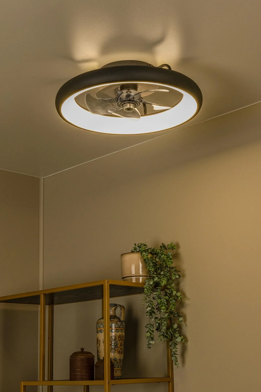 Lucide KARRUSEL - Stropnu00fd ventilu00e1tor so svetlom - u00d8 48 cm - LED Dim. - CCT - 1x36W 2700K/4000K - u010dierna - Essential