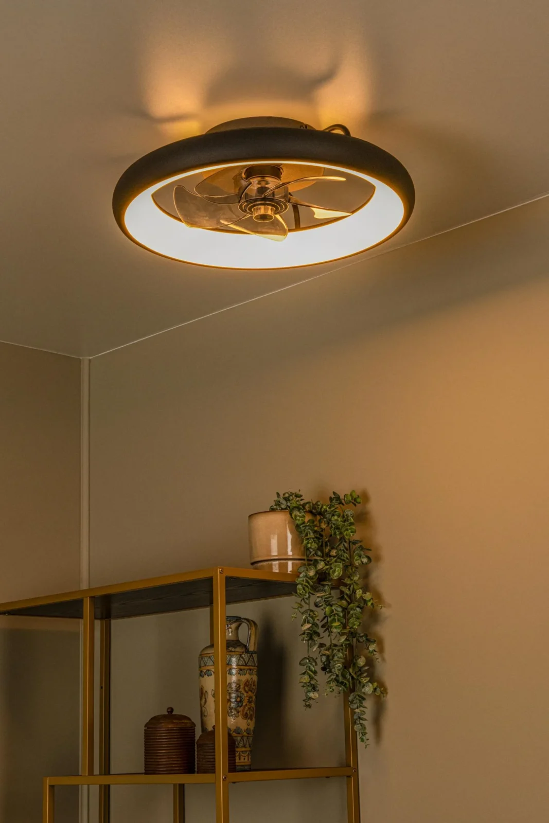 Lucide KARRUSEL - Stropnu00fd ventilu00e1tor so svetlom - u00d8 48 cm - LED Dim. - CCT - 1x36W 2700K/4000K - u010dierna - Essential