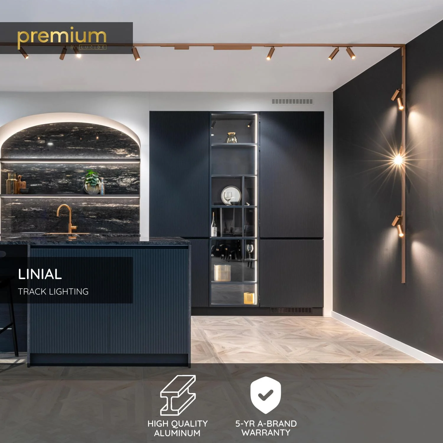 Lucide Premium LINIAL - 1-okruhovu00fd osvetu013eovacu00ed systu00e9m - Smart - 48V Track - 2 metre - Champagne
