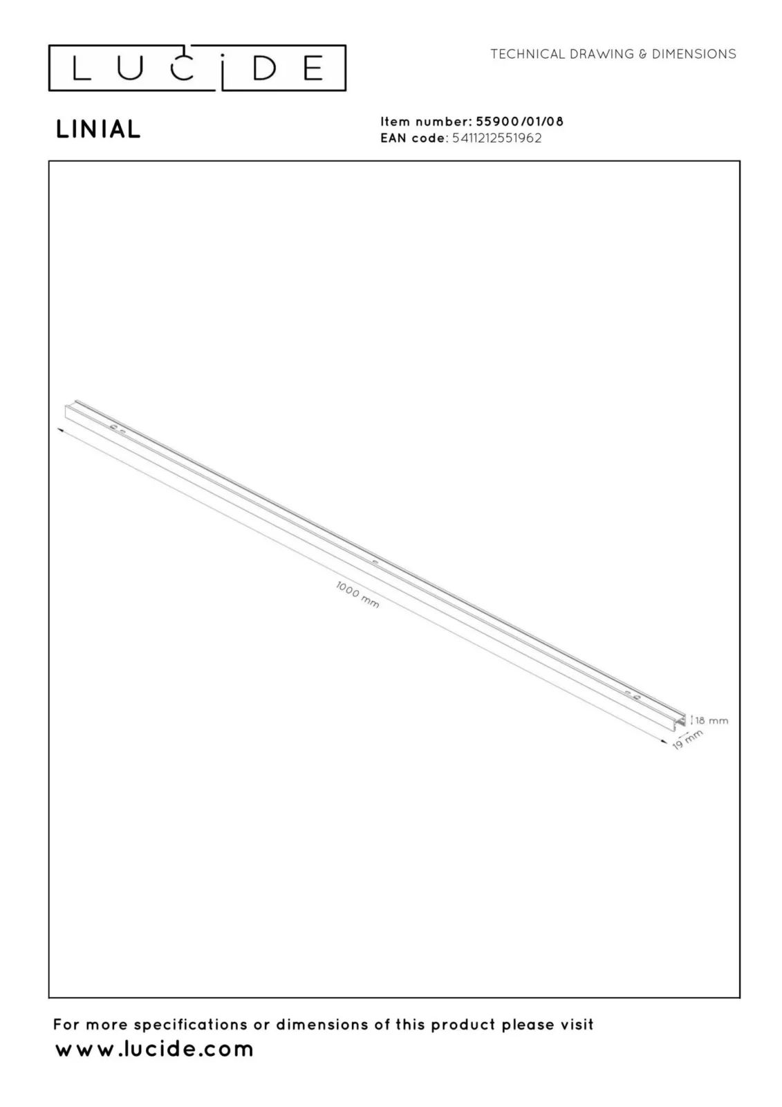 Lucide Premium LINIAL - 1-okruhovu00fd osvetu013eovacu00ed systu00e9m - Smart - 48V kou013eajnica - 1 meter - Satin Gun Metal