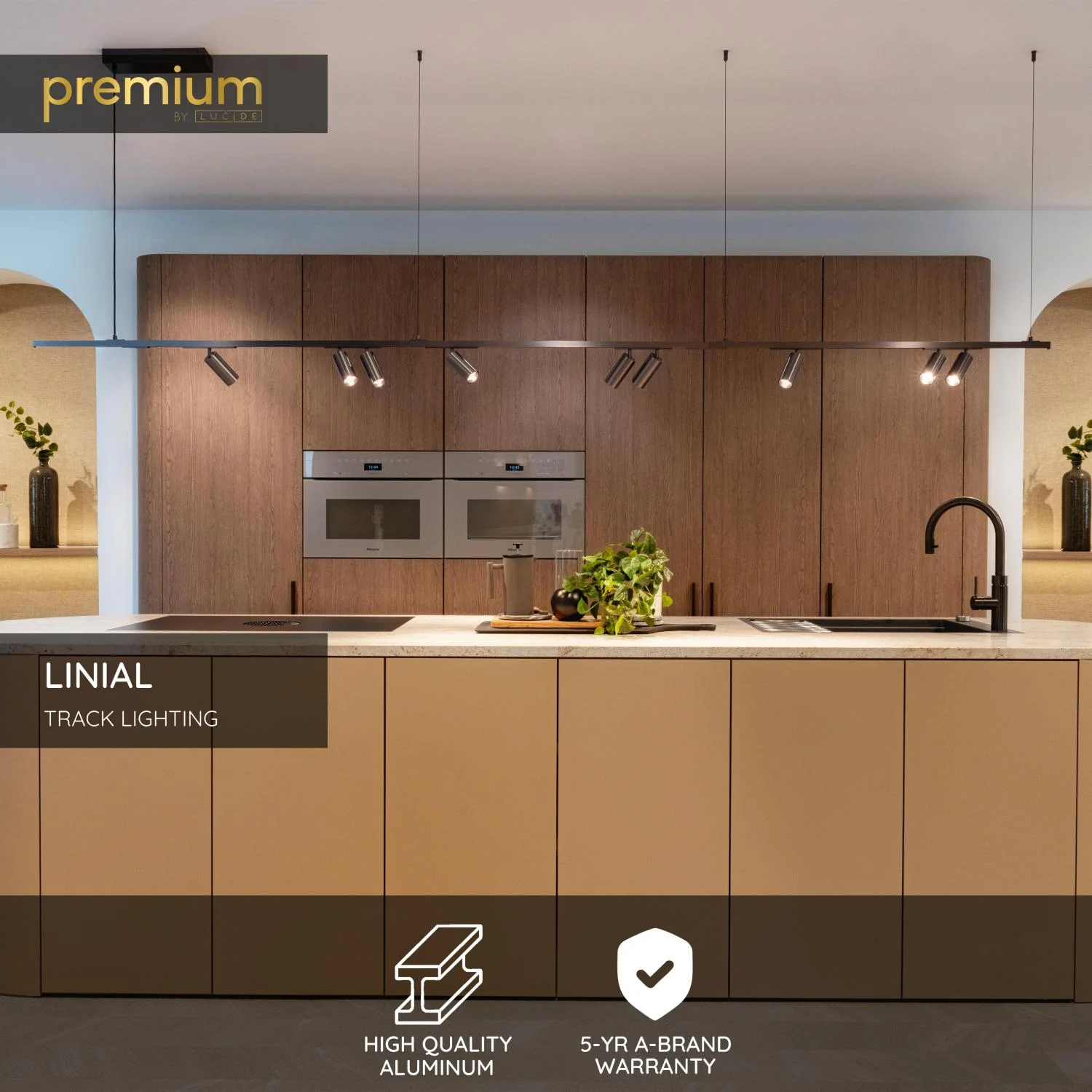 Lucide Premium LINIAL koncovu00fd kryt - 1-okruhovu00fd osvetu013eovacu00ed systu00e9m - Smart - 48V kou013eajnica - Sada 2 - Satin Gun Metal