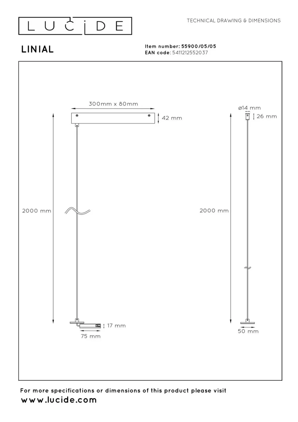 Lucide Premium LINIAL zavesenie s montu00e1u017enou zu00e1kladu0148ou - 1-okruhovu00fd osvetu013eovacu00ed systu00e9m - Smart - 48V kou013eajnica - Champagne