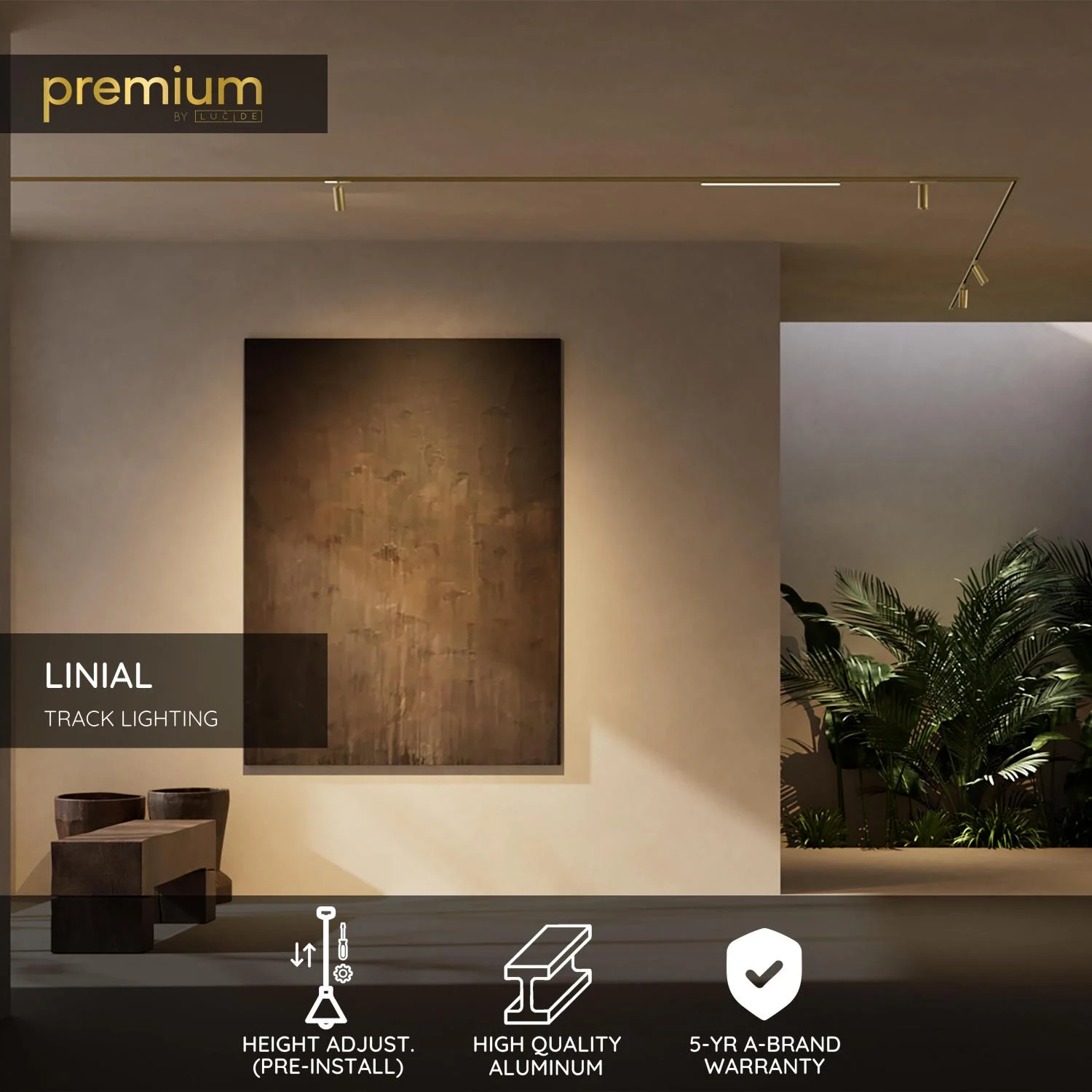Lucide Premium LINIAL zavesenie s montu00e1u017enou zu00e1kladu0148ou - 1-okruhovu00fd osvetu013eovacu00ed systu00e9m - Smart - 48V kou013eajnica - Champagne